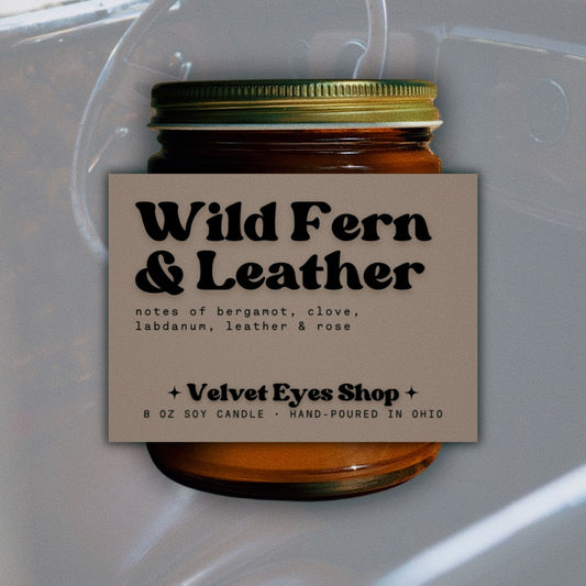 Wild Fern & Leather Soy Candle