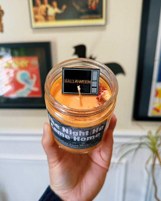 The Night He Came Home Candle with Pin - Halloween Inspired