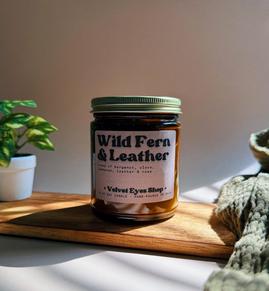 Wild Fern & Leather Soy Candle