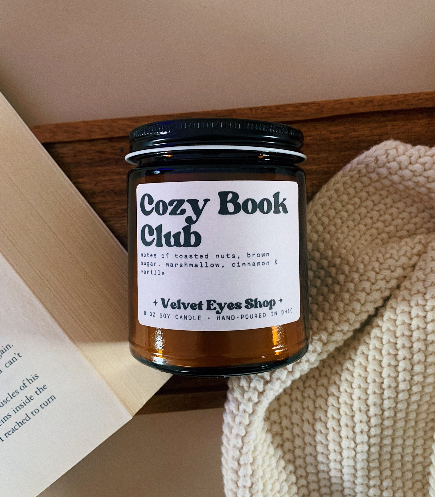 Cozy Book Club 8oz Candle