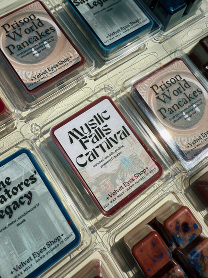 The Salvatores' Legacy / Mystic Falls Carnival / Prison World Pancakes Wax Melts - Vampire Diaries Inspired Set