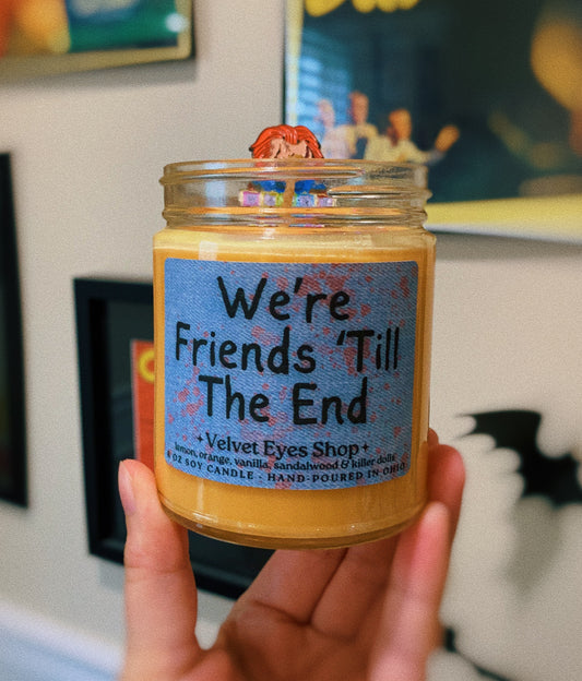 We're Friends Till The End Candle - Child's Play/Chucky Inspired