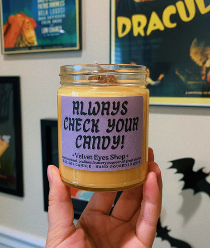 Always Check Your Candy Candle - Trick R Treat Inspired